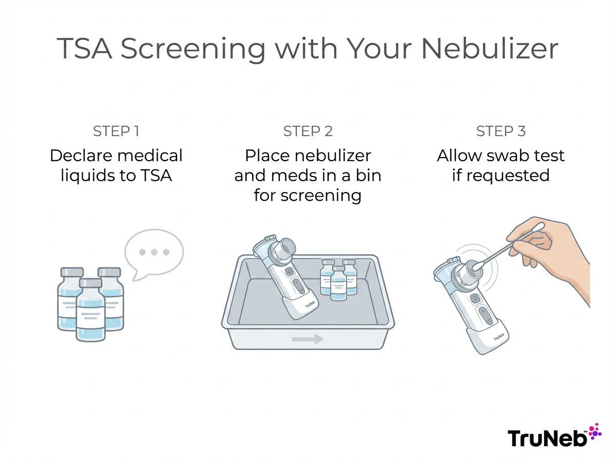 TSA Screening with Your Nebulizer Infographic: TSA Screening with Your Nebulizer