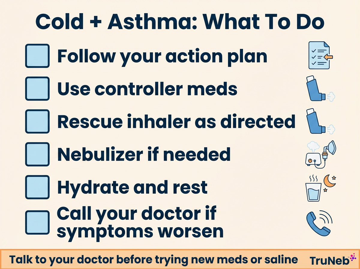 Cold and asthma what to do checklist infographic