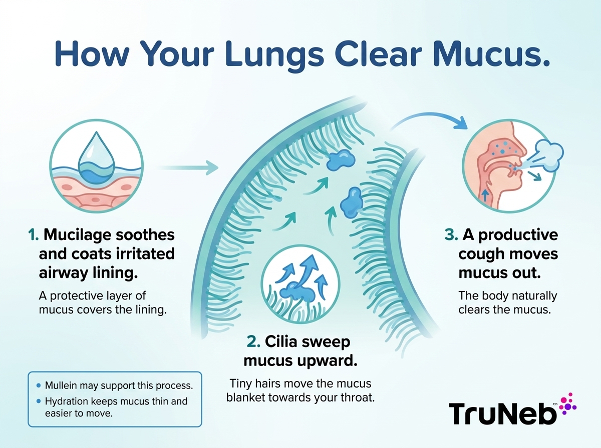 How Your Lungs Clear Mucus Mucus cilia cough and expectorant support in lung airways