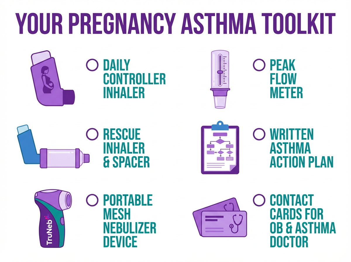 Your Pregnancy Asthma Toolkit Infographic Infographic checklist of pregnancy asthma toolkit items