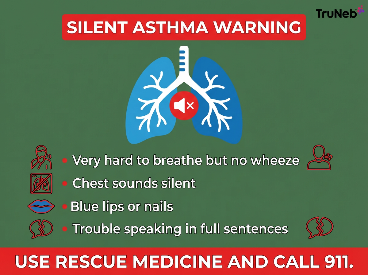 Silent asthma attack emergency signs