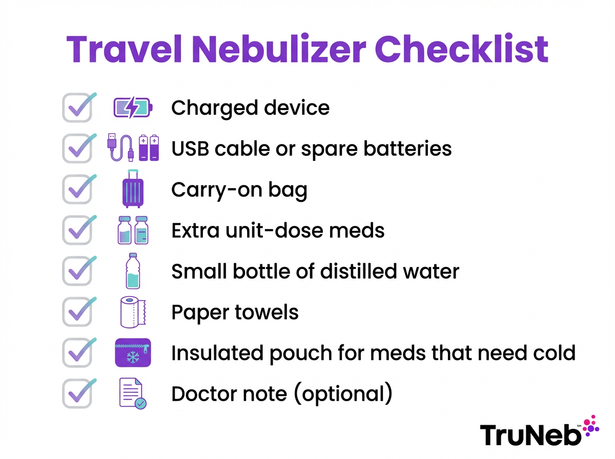 Travel nebulizer checklist infographic