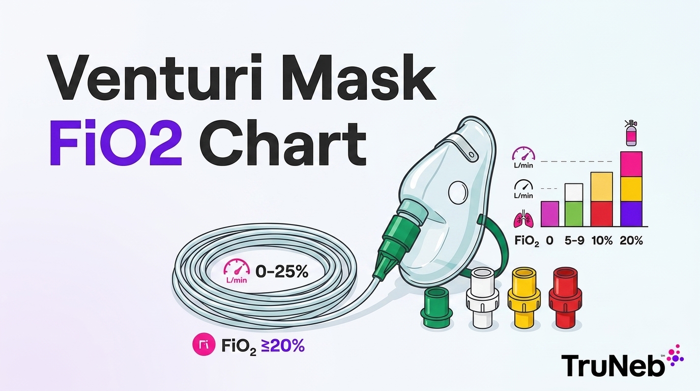 Venturi Mask Flow Rate and FiO2 Chart